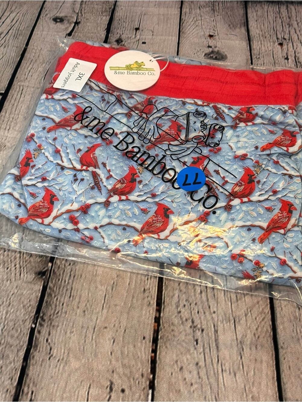 &Me Bamboo Cardinal Pattern Bamboo Adult Joggers